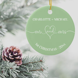 1. Weihnachtsfrisch ernennt Herzschlange Keramik Ornament