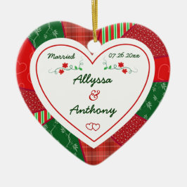1. Weihnachtsgeschenk für Verheiratetes Paar Quilt Keramikornament