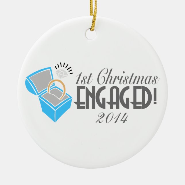 1. Weihnachtsgeschmack Verlobt Keramikornament (Vorne)