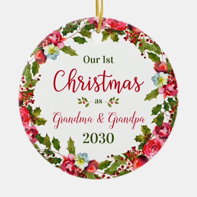 1. Weihnachtsgrandma Opa Foto Keramik Ornament (Vorne)