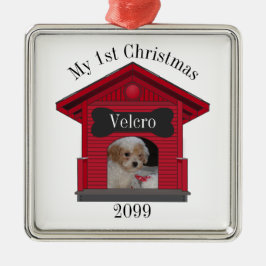 1. Weihnachtshund Hochladen Foto Dog House w Bone Ornament Aus Metall
