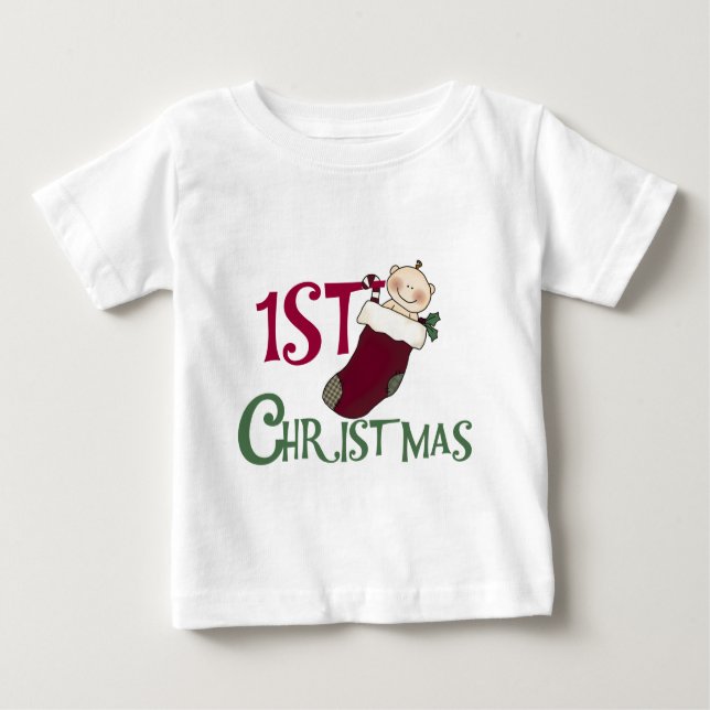 1. Weihnachtskind im Strumpf Baby T-shirt (Vorderseite)