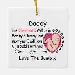 1. Weihnachtsmann erwartet Schwangere von Bump Keramikornament