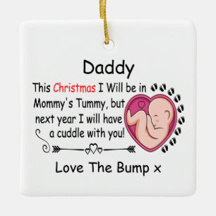 1. Weihnachtsmann erwartet Schwangere von Bump Keramikornament