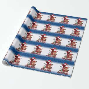1. Weihnachtsmann Santa Hut Weißer Schnee Baby Ren Geschenkpapier