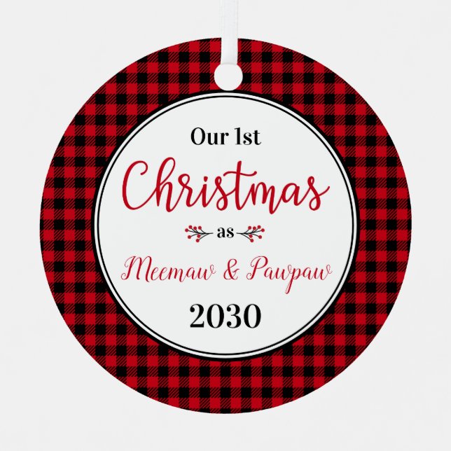 1. Weihnachtsmeemaw Pawpaw Foto Ornament Aus Metall (Vorderseite)