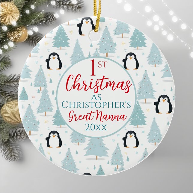1. Weihnachtspenguin Great Nanna Blue Keramik Ornament (Von Creator hochgeladen)
