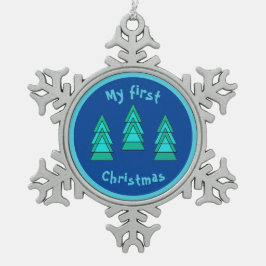 1. Weihnachtsschmuck von dalDesignNZ Schneeflocken Zinn-Ornament