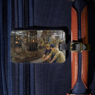 1. Weltkrieg 1918 Frauen in einer Munitionsfabrik Gepäckanhänger