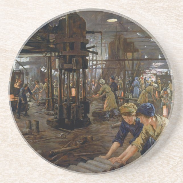 1. Weltkrieg 1918 Frauen in einer Munitionsfabrik Getränkeuntersetzer (Vorne)