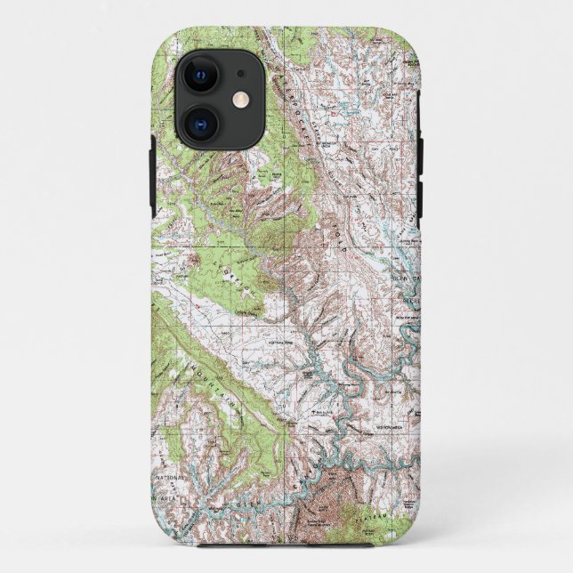 1 x 2 Grad-topographische Karte Case-Mate iPhone Hülle (Rückseite)