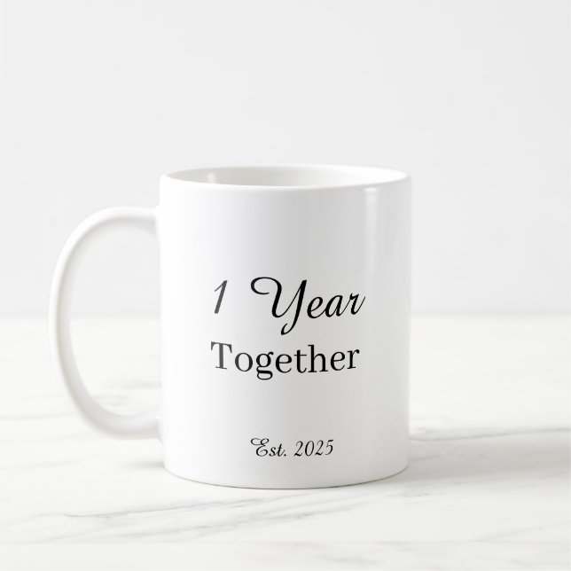 1 Year Anniversary Mug – First Wedding Anniversary Kaffeetasse (Links)