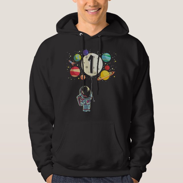 1 Years Old Birthday Boy Astronaut 1st Birthday Hoodie (Vorderseite)