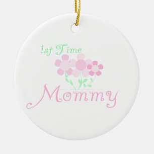 1. Zeit-Mama-Rosa-Blumen-Geschenke Keramik Ornament