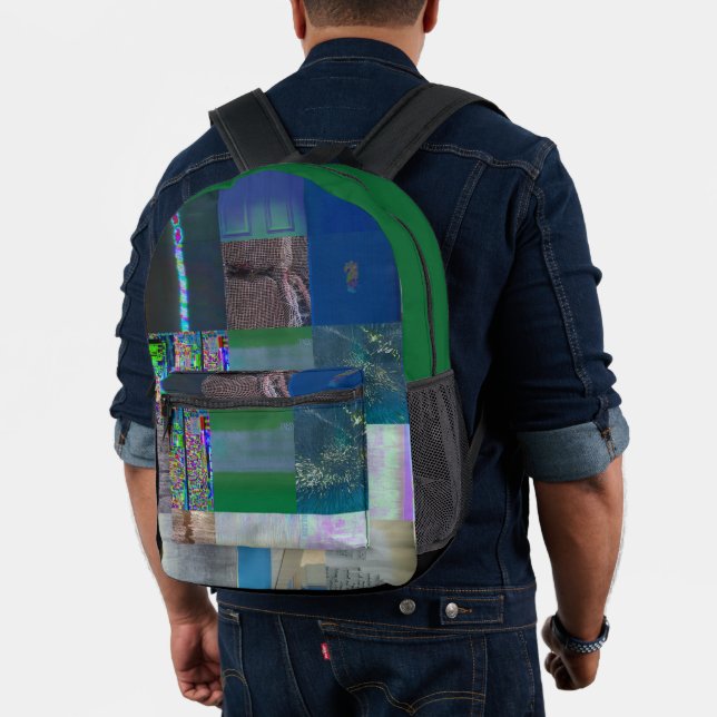 1C9984DA Glitch Art Digitale Verzerrung Vaporwave Bedruckter Rucksack (Insitu (Modell))