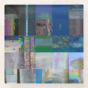 1C9984DA Glitch Art Digitale Verzerrung Vaporwave Glasuntersetzer