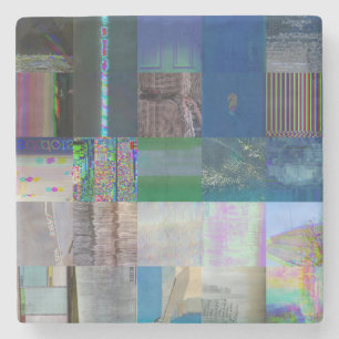 1C9984DA Glitch Art Digitale Verzerrung Vaporwave Steinuntersetzer