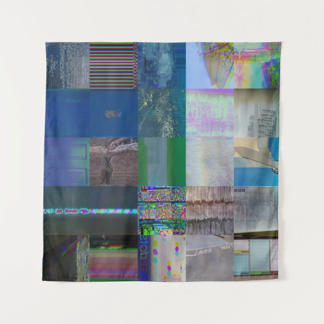 1C9984DA Glitch Art Digitale Verzerrung Vaporwave Wandteppich (Vorderseite)