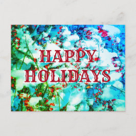 1HAPPY HOLIDAY BERRIES POSTCARD horizontal Postkarte