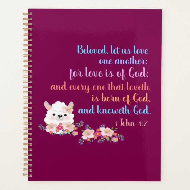 1John4:7 Bible Verse Planer (Vorderseite)