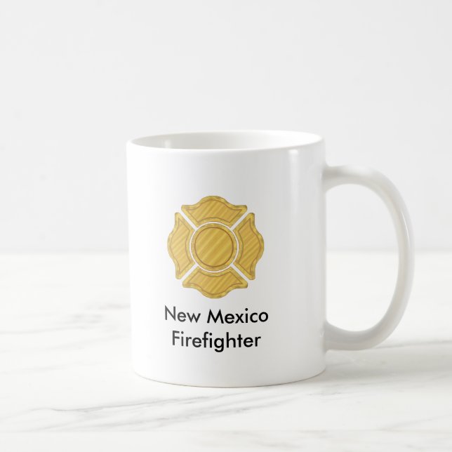 1LOGO11,       New Mexiko-     Feuerwehrmann Kaffeetasse (Rechts)