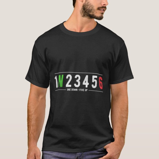 1N23456 Motorcycle Shift Biker Motorcycle Biker T-Shirt (Vorderseite)