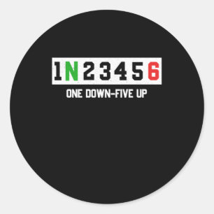 1N23456 Motorradfahrer Runder Aufkleber