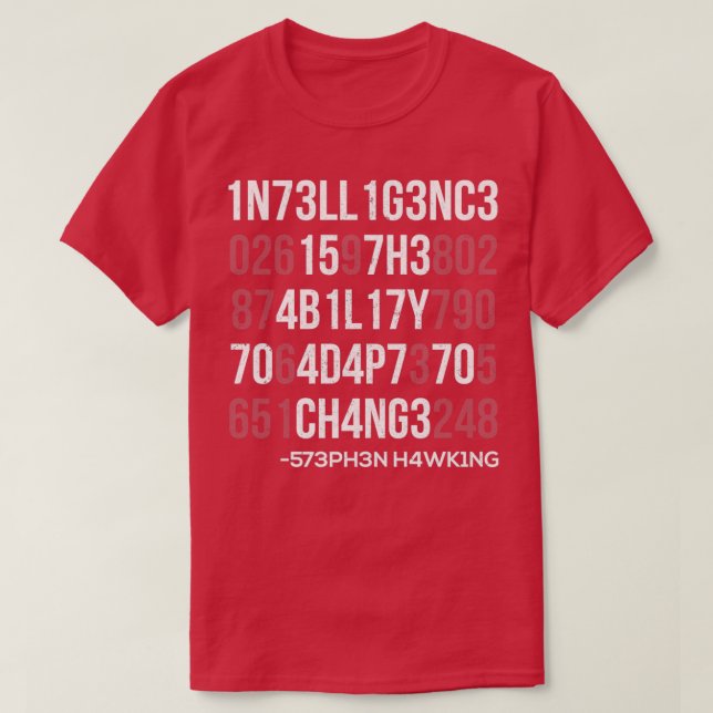 1n73ll1g3nc3 15 7h317b1l70y 4d4p7ch470ng4 T-Shirt (Design vorne)