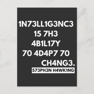 1N73LL1G3NC3 15 7H3 4B1L17Y 70 4D4P7 70 CH4NG3. FEIERTAGSPOSTKARTE