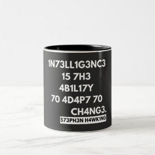 1N73LL1G3NC3 15 7H3 4B1L17Y 70 4D4P7 70 CH4NG3. ZWEIFARBIGE TASSE