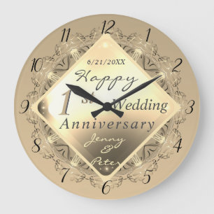 1st Anniversary/Custom Event Golden Emblem Große Wanduhr