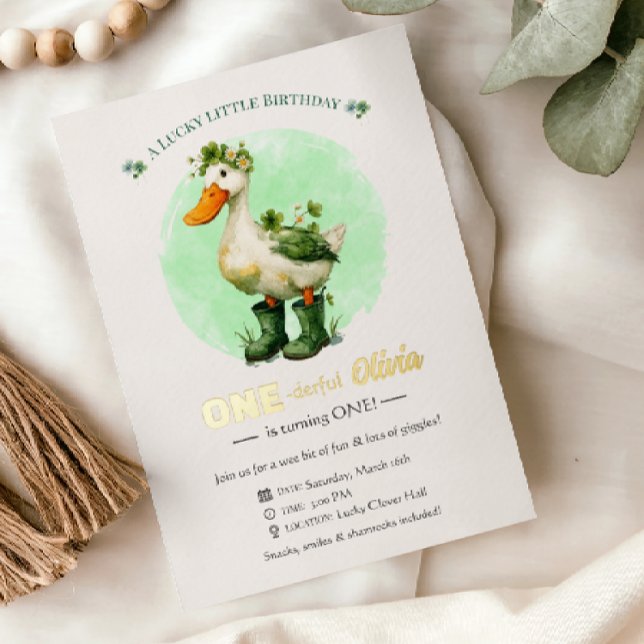 1st Birthday Foil Invitation Card | St. Patrick's  Folieneinladung (Von Creator hochgeladen)