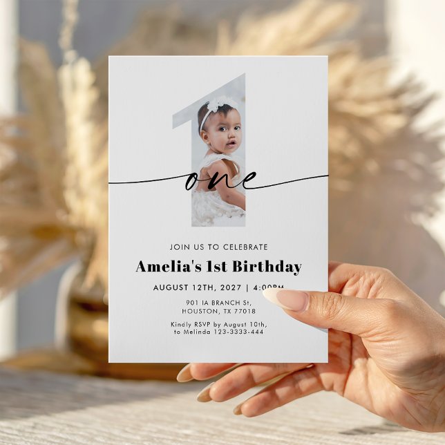 1st Birthday Photo Invitation Einladung (Von Creator hochgeladen)