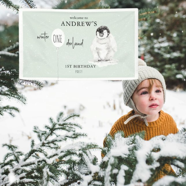 1st Birthday Winter Wonderland Birthday Welcome Banner (Von Creator hochgeladen)