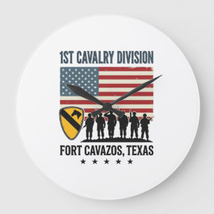 1st Cavalry Division Fort Hood Vintage Militär-Shi Große Wanduhr