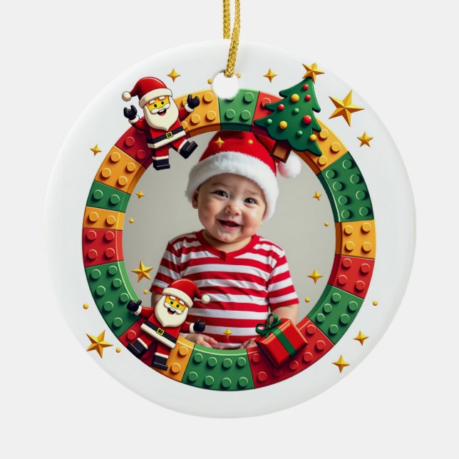 1st Christmas 2 sided Festive Builder Keramik Ornament (Vorne)