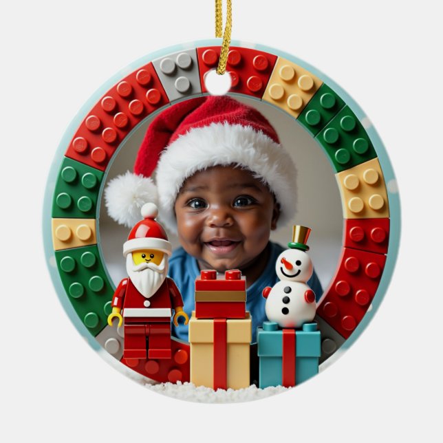 1st Christmas 2 sided Festive Builder Keramik Ornament (Vorne)