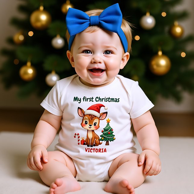 🎄1st Christmas, custom text, ReinDEERly Beloved Baby Strampler (1st Christmas, custom text, ReinDEERly Beloved Baby Bodysuit)