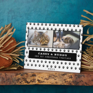 1st Christmas Together Cat Dog Paw 2 Foto Fotoplatte