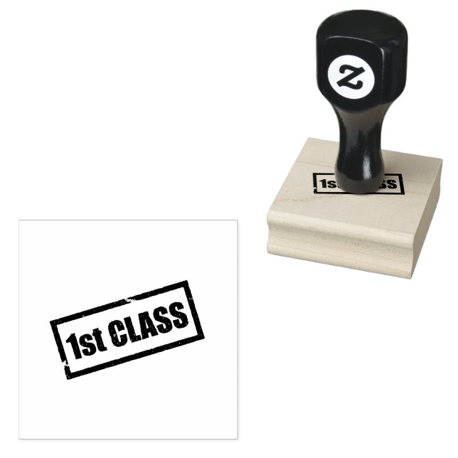 1st Class Top Performance Logo Document Seal Black Gummistempel (Stempel)