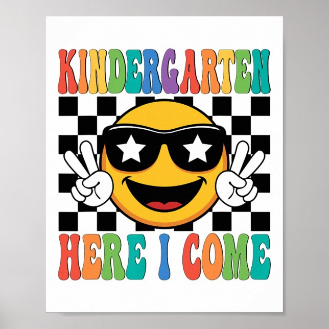 1st Day First Day Of Kindergarten Here I Come Back Poster (Vorne)