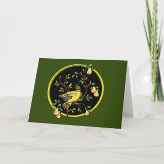 1st Day of Christmas Card (Green/Blank) Feiertagskarte