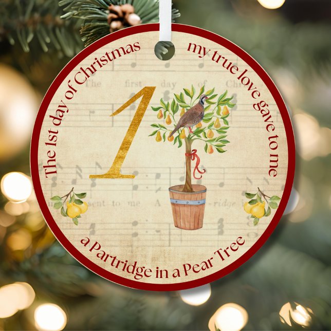 1st Day of Christmas Partridge in a Pear Tree Ornament Aus Metall (Von Creator hochgeladen)