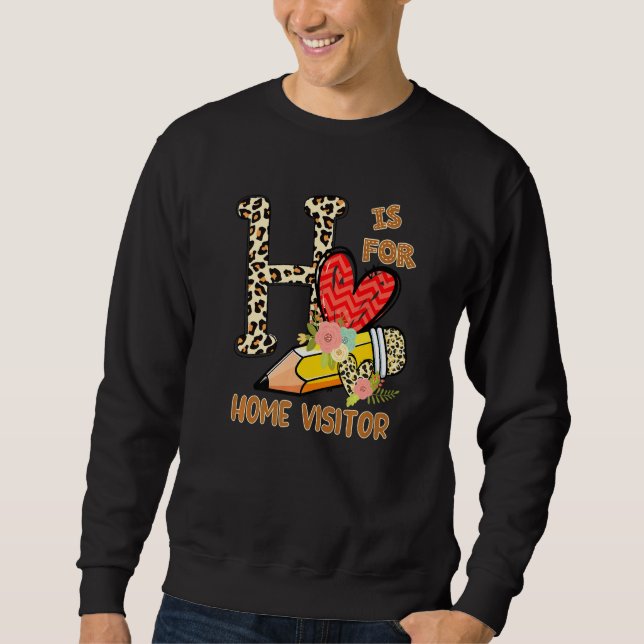 1st Day Of School Home Visitor Leopard Flowers Tea Sweatshirt (Vorderseite)