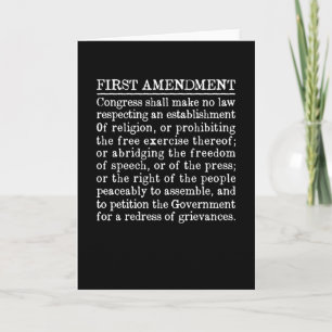 1st First Amendment U.S. Verfassung Free Speech Karte