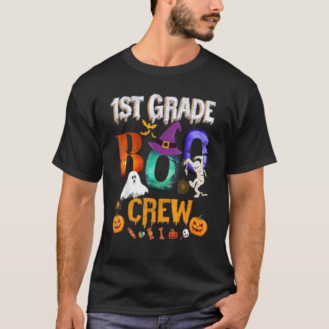 1st Grade Boo Crew Teacher Student  Halloween Cost T-Shirt (Vorderseite)