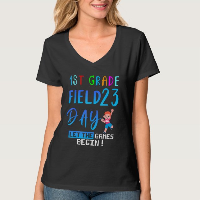 1st grade Field Day 2023 Let The Games Begin kids  T-Shirt (Vorderseite)