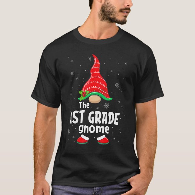 1st Grade Gnome Matching Family Group Christmas Pa T-Shirt (Vorderseite)