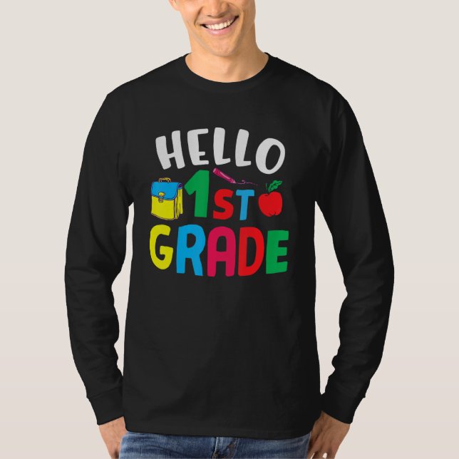 1st Grade  Hello First Grade T-Shirt (Vorderseite)