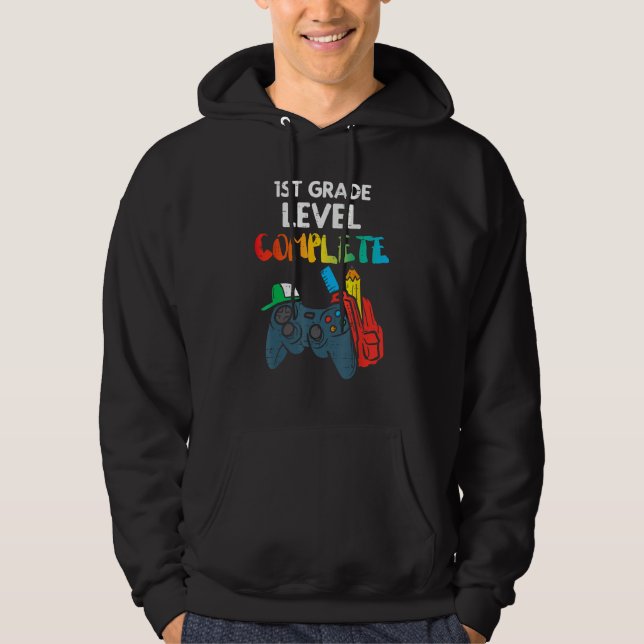 1st Grade Level Complete Gaming Boy Last Day Of Sc Hoodie (Vorderseite)